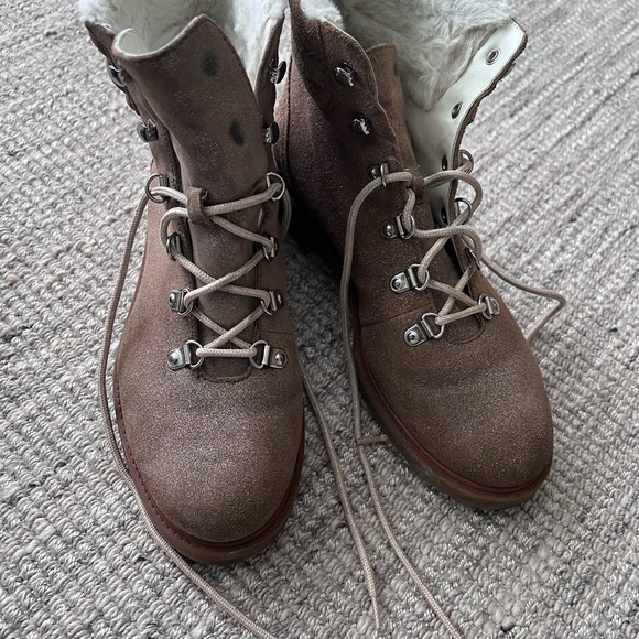 Winter booties, laced, with furry inside, - Picture 4 of 5